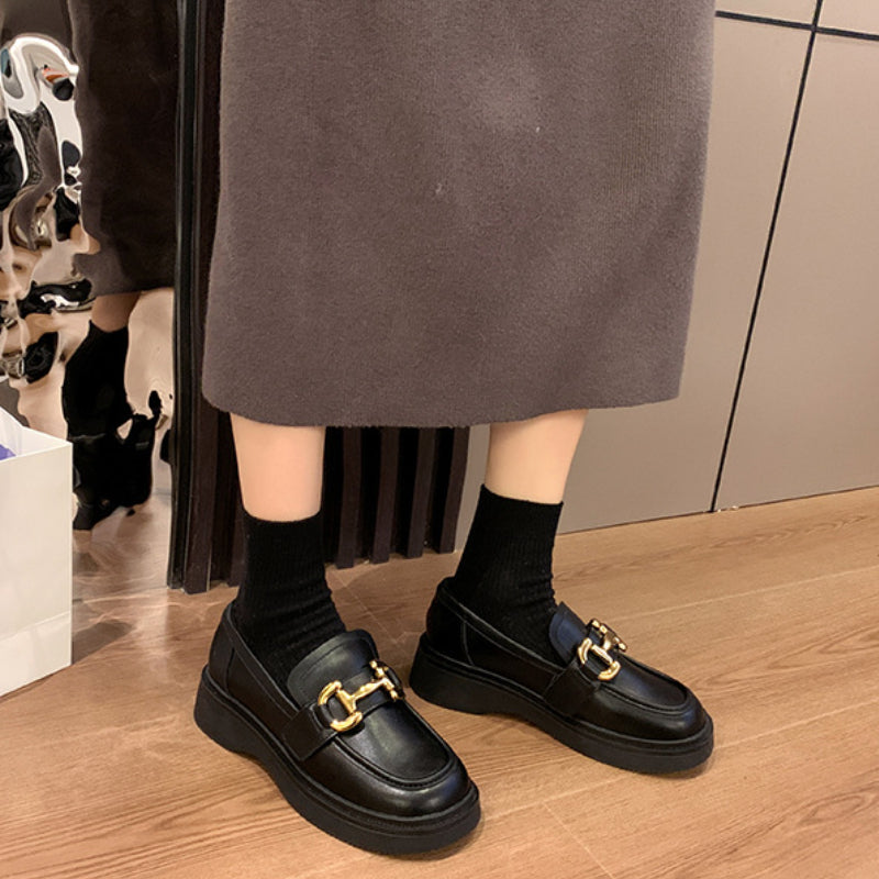 Genuine Leather College Style Loafers Plus Wide Size Women's Shoes –  Dresslittly
