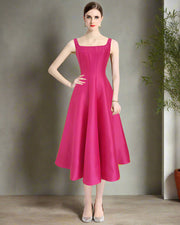 French Audrey Hepburn Style Vintage Strapless A-Line Evening Dress