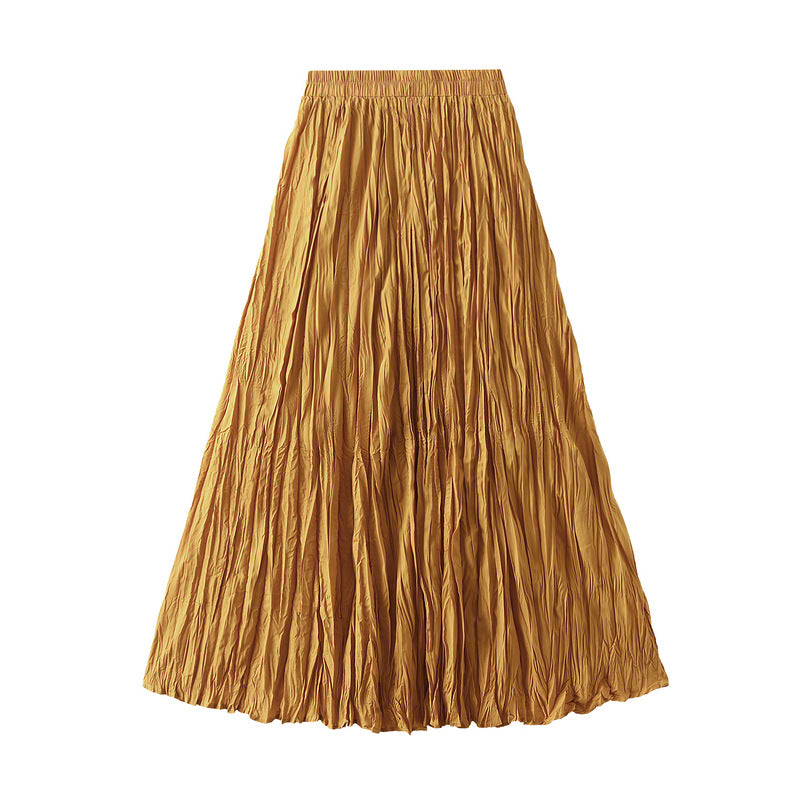 Spring and Autumn Pleated Skirt Slimming Pleated A-line Skirt