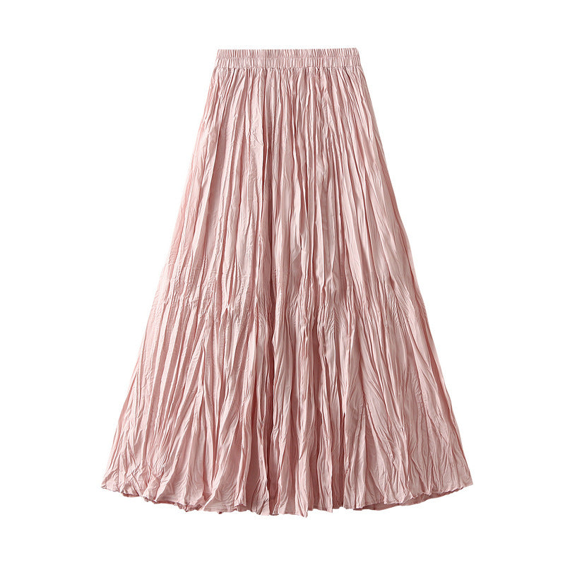 Spring and Autumn Pleated Skirt Slimming Pleated A-line Skirt