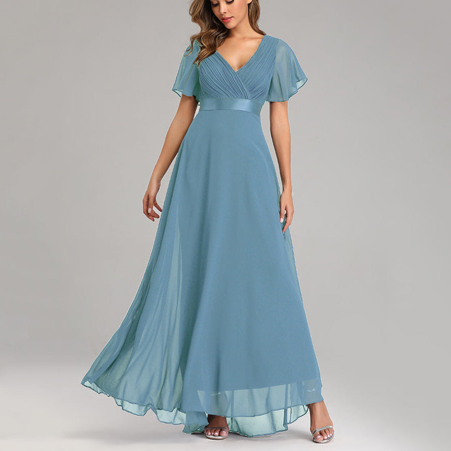 formal dresses puffy Daria Draped Chiffon Maxi Dress main image 0