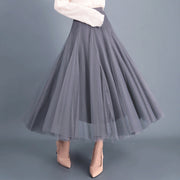 Spring High Waist Slim Skirt Mesh Skirt A Line Skirt