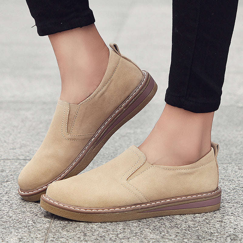 Soft Sole Comfortable Leather Flat Women's Driving Shoes