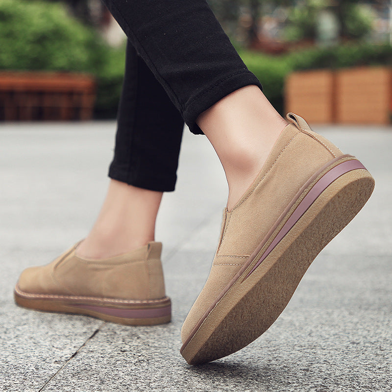 Soft Sole Comfortable Leather Flat Women's Driving Shoes