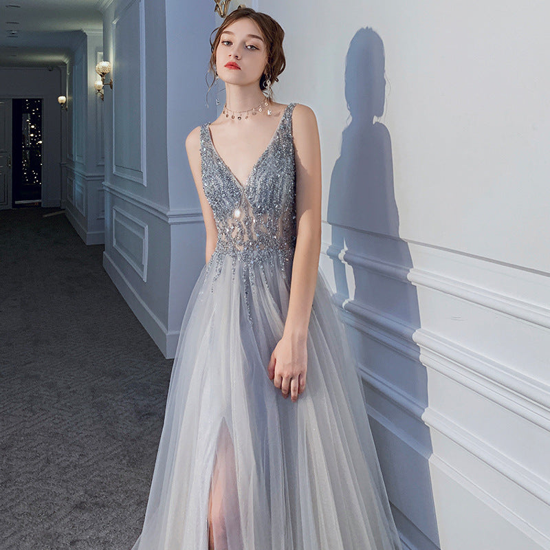 Luxury Sequin Slim Backless Party Evening Dress Summer Grad Dresses
