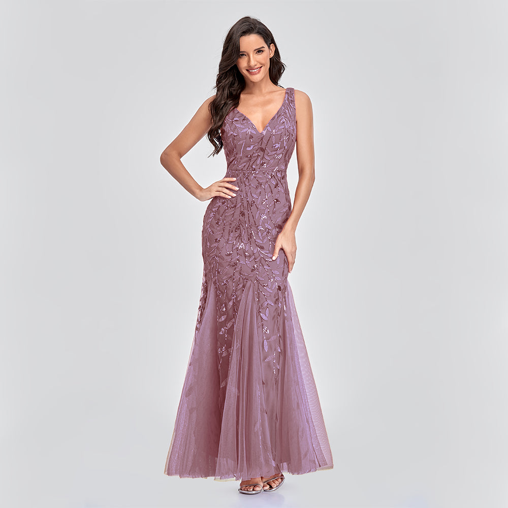 Mermaid Cocktail Party Dresses for Women Sleeveless Sequins Prom Dresses