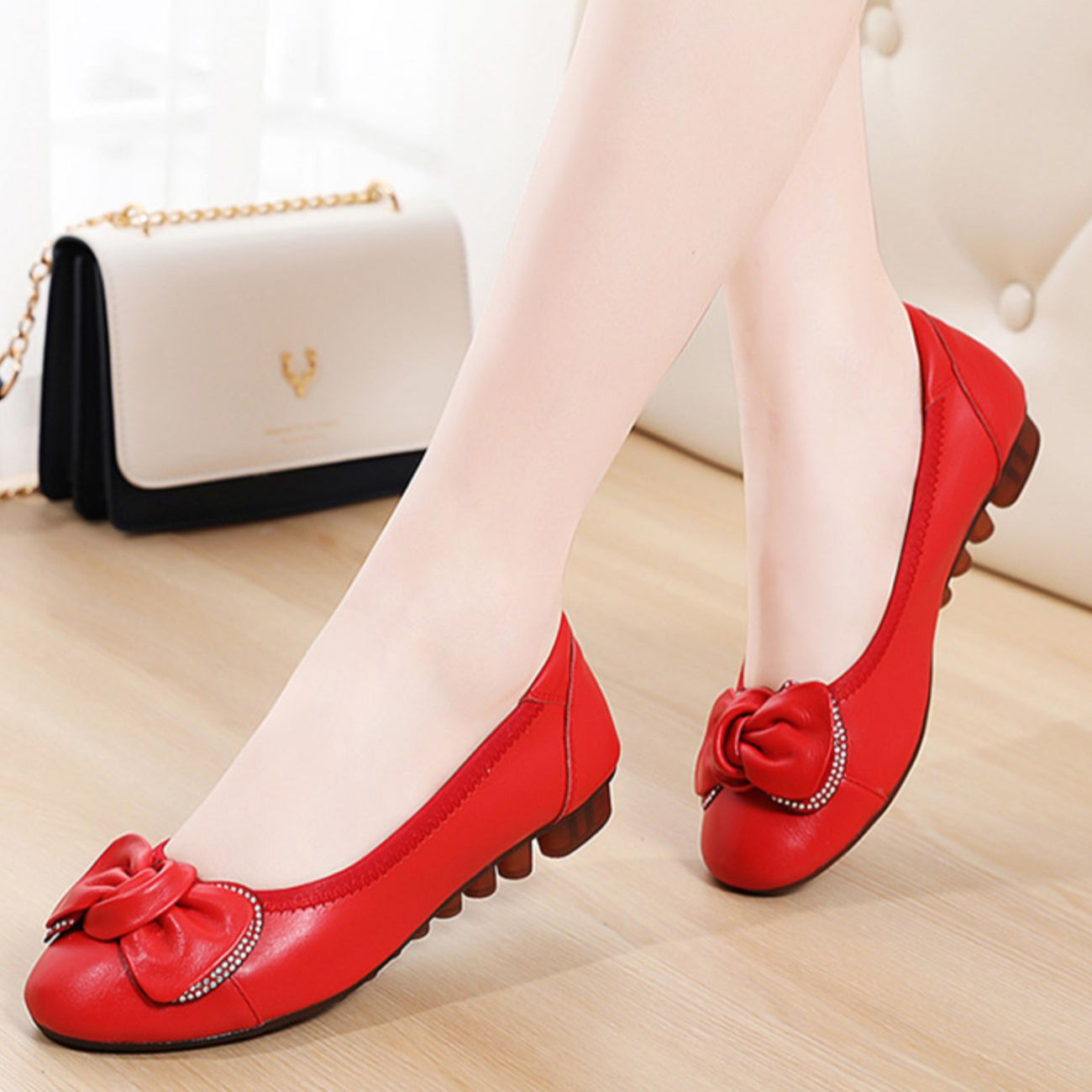 Genuine Leather Driving Loafers with Elastic Gusset & Cushion Sole