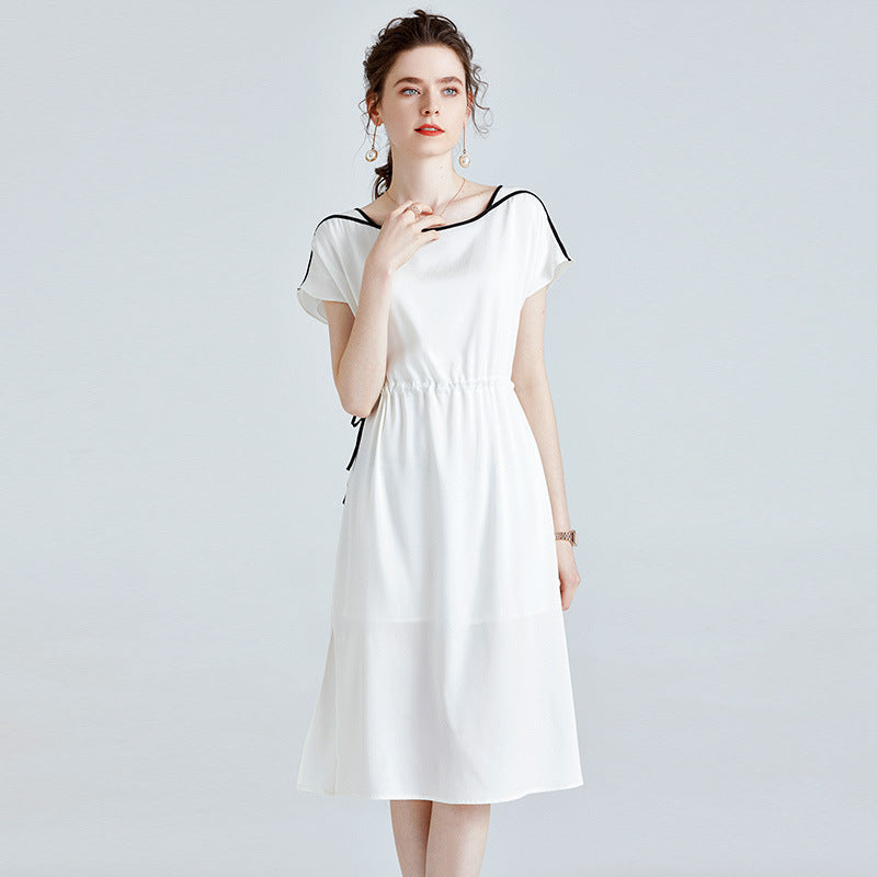 Summer Silk Dress Loose Slim Mid-length Mulberry Silk Dress