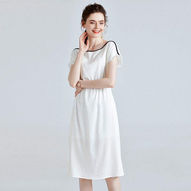 Summer Silk Dress Loose Slim Mid-length Mulberry Silk Dress