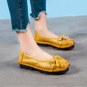 Spring and Summer Genuine Leather Women's Shoes Handmade Retro Soft-soled Flat Shoes