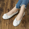 Genuine Leather Retro Flat Shoes, Comfortable Soft Sole Casual Women's Shoes