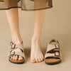 Women's Genuine Leather Thick Sole Sandals One-strap Retro Shoes