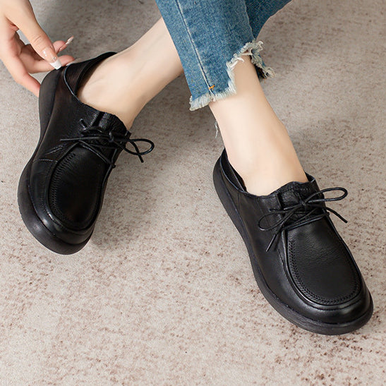 Genuine Leather Slip-on Women's Autumn Comfortable Non-slip Flat Shoes