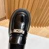 Genuine Leather Buckle Thick-soled Loafers, Versatile British Style Women's Shoes