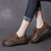 Handmade Genuine Leather Soft Sole Casual Shoes Comfortable Lace-up Retro Women's Shoes