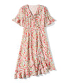 Mulberry Silk Dress Summer Ruffled Silk Floral Dress