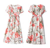 Summer Wide Silk Printed Dress Loose Belted Real Dress