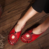 Spring and Summer Leather Hollow Casual Shoes Flat Slippers Handmade Women's Shoes