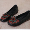 Women's Genuine Leather Flat Non-slip Soft Sole Comfortable Shoes Flower Casual Flat Shoes