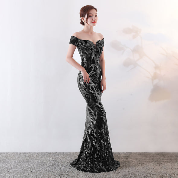 Long Mermaid Sequined Evening Gown Slim Slim Party Dress