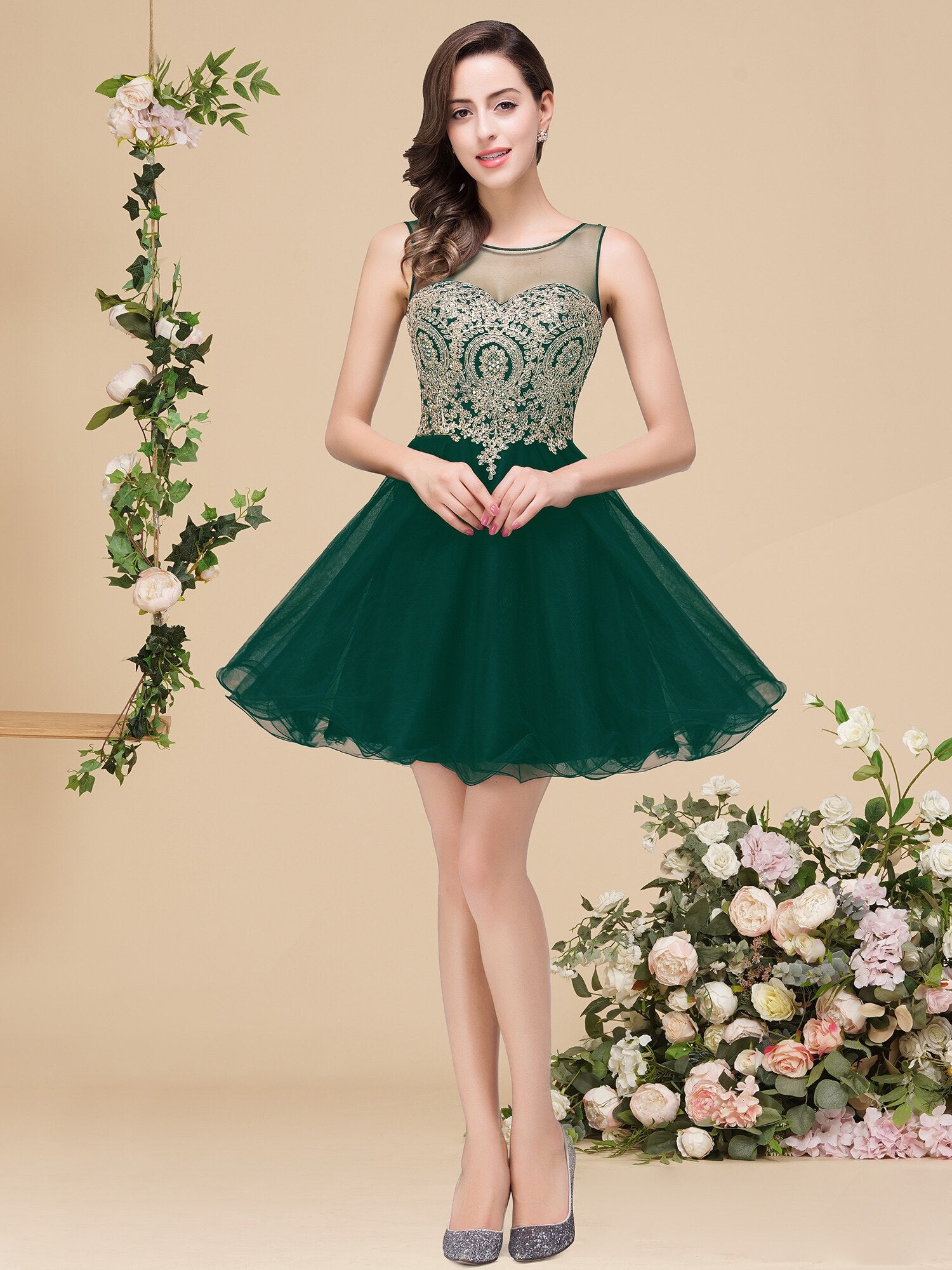short gold dresses for prom Summer Short Prom Party Gown Gold Homecoming Dress