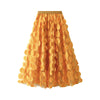 Heavy-duty 3D Polka Dot Mesh Midi Skirt