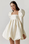 Elegant Satin Puffy Princess Dress with Square Neck for Women