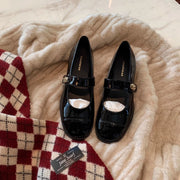 Women's Autumn and Winter Versatile Round Toe Strap Thick Heel Mary Jane Shoes