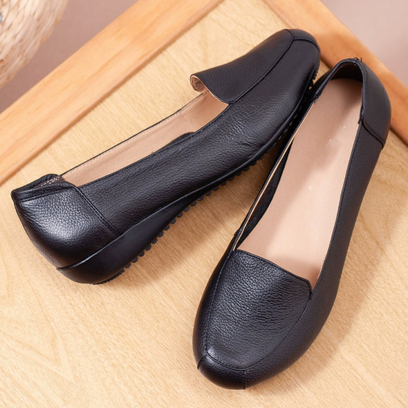 Spring Autumn Soft Sole Leather Work Shoes Non-Slip Comfortable Flats