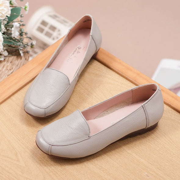 Spring Autumn Soft Sole Leather Work Shoes Non-Slip Comfortable Flats