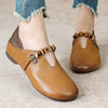 Spring and Summer Leather Shallow Mouth Single Shoes Women's Retro Handmade Soft Sole Comfortable Shoes