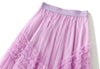 Irregular Solid Color Tutu Skirt with Mesh Skirt