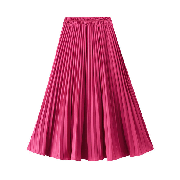 Women's Spring and Summer Pleated Skirt Slimming and Versatile Mid-length Skirt