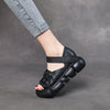 Summer Leather Thick-soled Sandals Women's Velcro Outerwear Casual Shoes