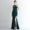 Slim One Shoulder Long Party Evening Dress Slim Mermaid Dress