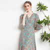 Women's Mulberry Silk Summer V-Neck Neck Waist French Dress