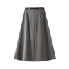 High-waisted Slimming Casual Pleated Skirt Mid-length Skirt with Belt