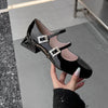 French Mary Jane Shoes, Versatile Slimming Thick Heel Women's Shoes