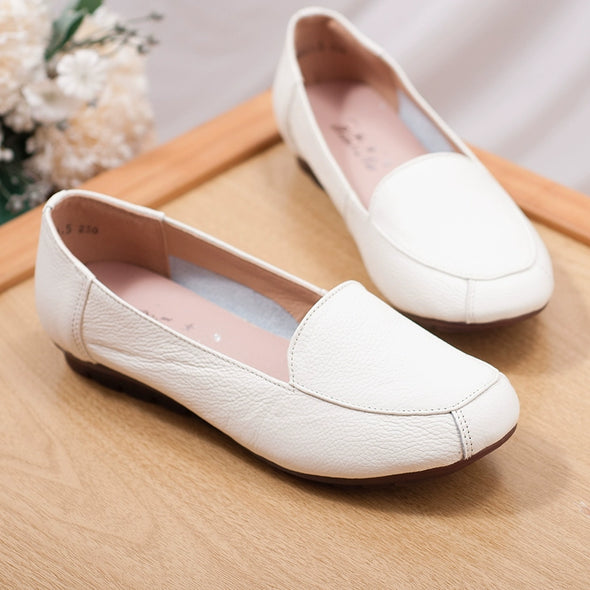 Spring Autumn Soft Sole Leather Work Shoes Non-Slip Comfortable Flats