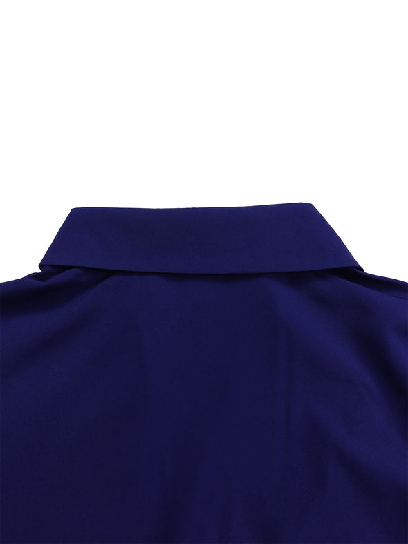 Spring V-Neck High Waist A-Line Dress with Matching Belt