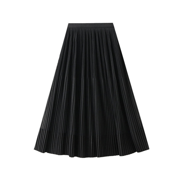 Versatile Mesh Skirt, Reversible, High-waisted, Slimming Pleated Skirt