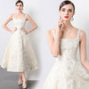 Elegant One-Shoulder Beige Midi Dress for Weddings Daily Office Summer