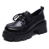 Women Lightweight Plat Loafers Genuine Leather Slip-On Chunky Heel Oxford Boots