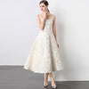 Elegant One-Shoulder Beige Midi Dress for Weddings Daily Office Summer