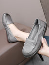 Genuine Leather Slip-On Flats for Women Soft Sole Non-Slip Everyday Shoes