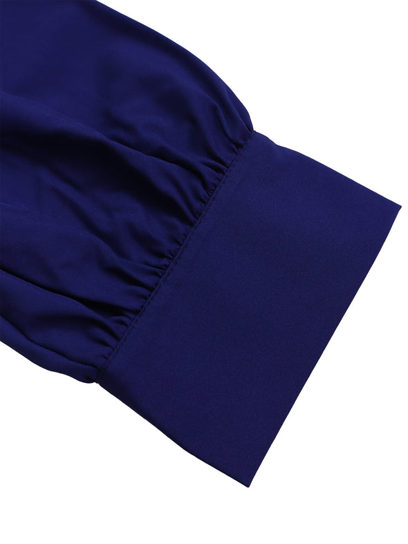 Spring V-Neck High Waist A-Line Dress with Matching Belt