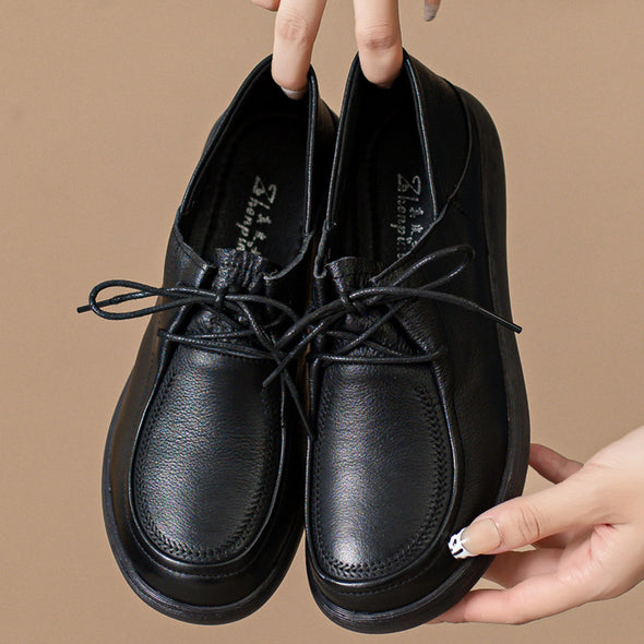 Genuine Leather Slip-on Women's Autumn Comfortable Non-slip Flat Shoes