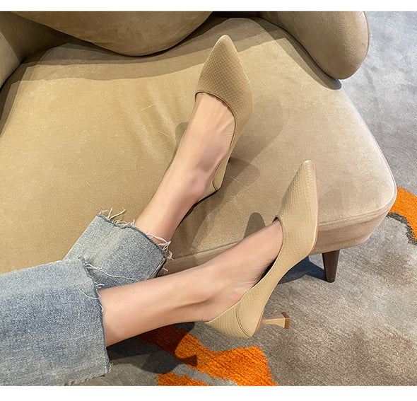 High Heels, Pointed Toe Professional Work Shoes, Soft Surface Women's Shoes