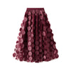 Heavy-duty 3D Polka Dot Mesh Midi Skirt