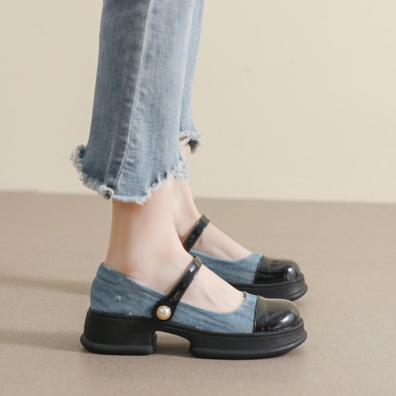 Retro Thick-soled Mary Jane Shoes for Women with Soft Soles
